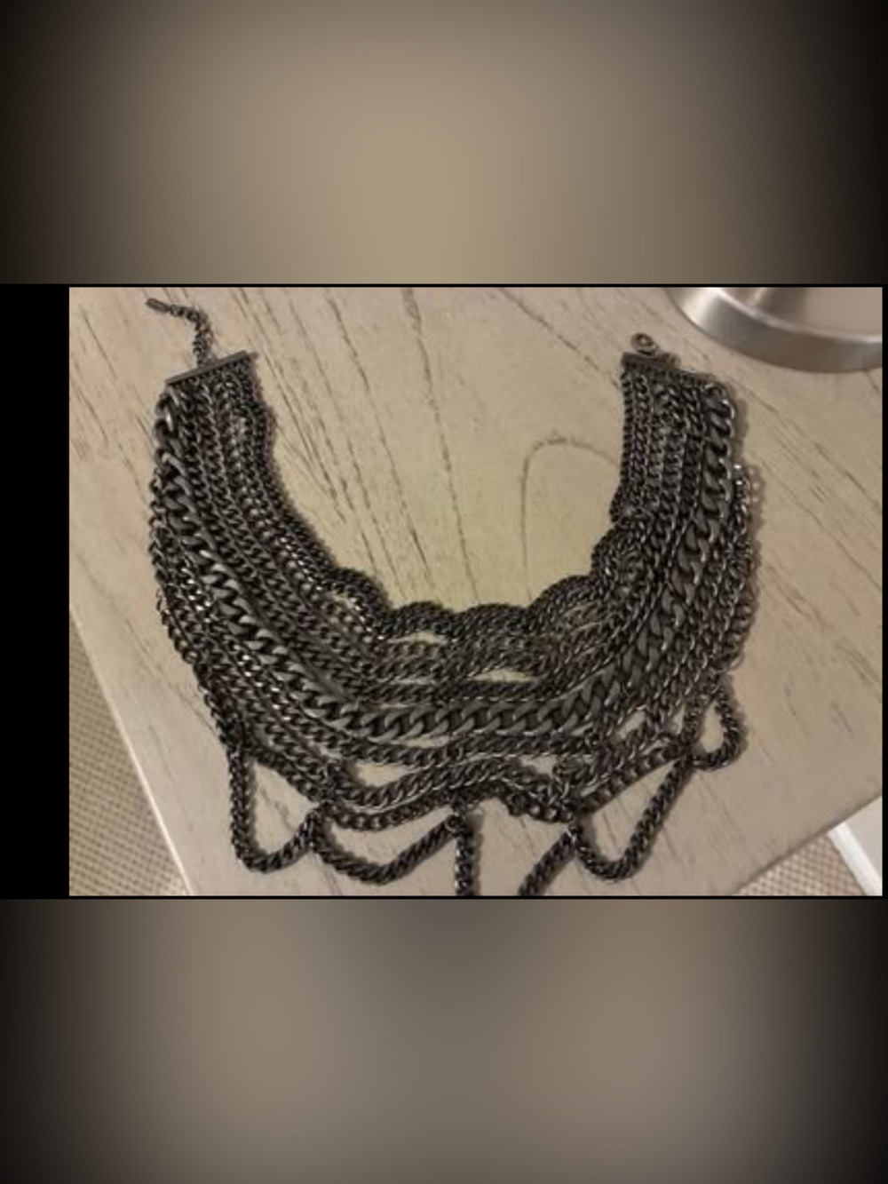Banana Republic Gunmetal Chain Necklace -